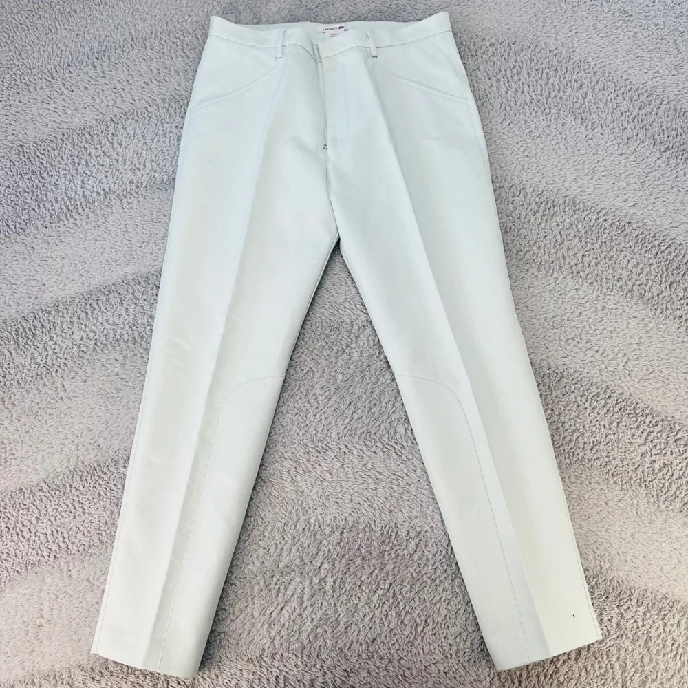 Lacoste Vintage Equestrian Pants Mens‎ 32x29 Mint Green Saddle Patch Chinos